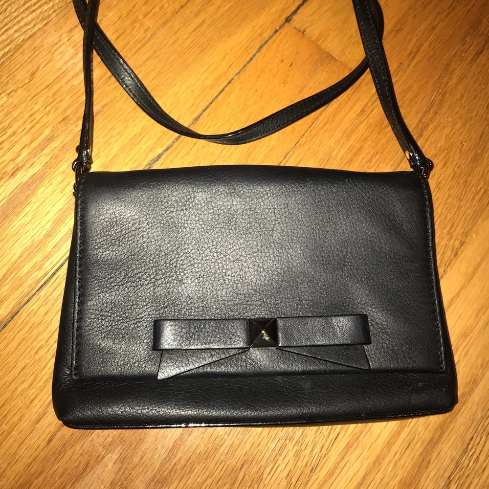 Kate Spade Black Leather Crossbody Clutch